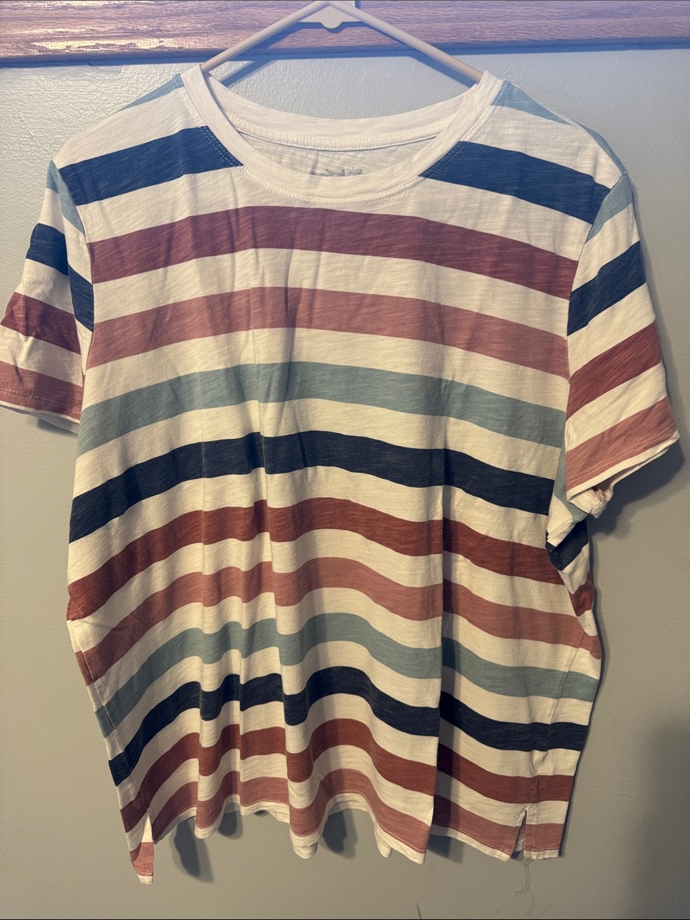 Striped Womens Maurice’s 24/7 Crew Neck Tee - Multicolor